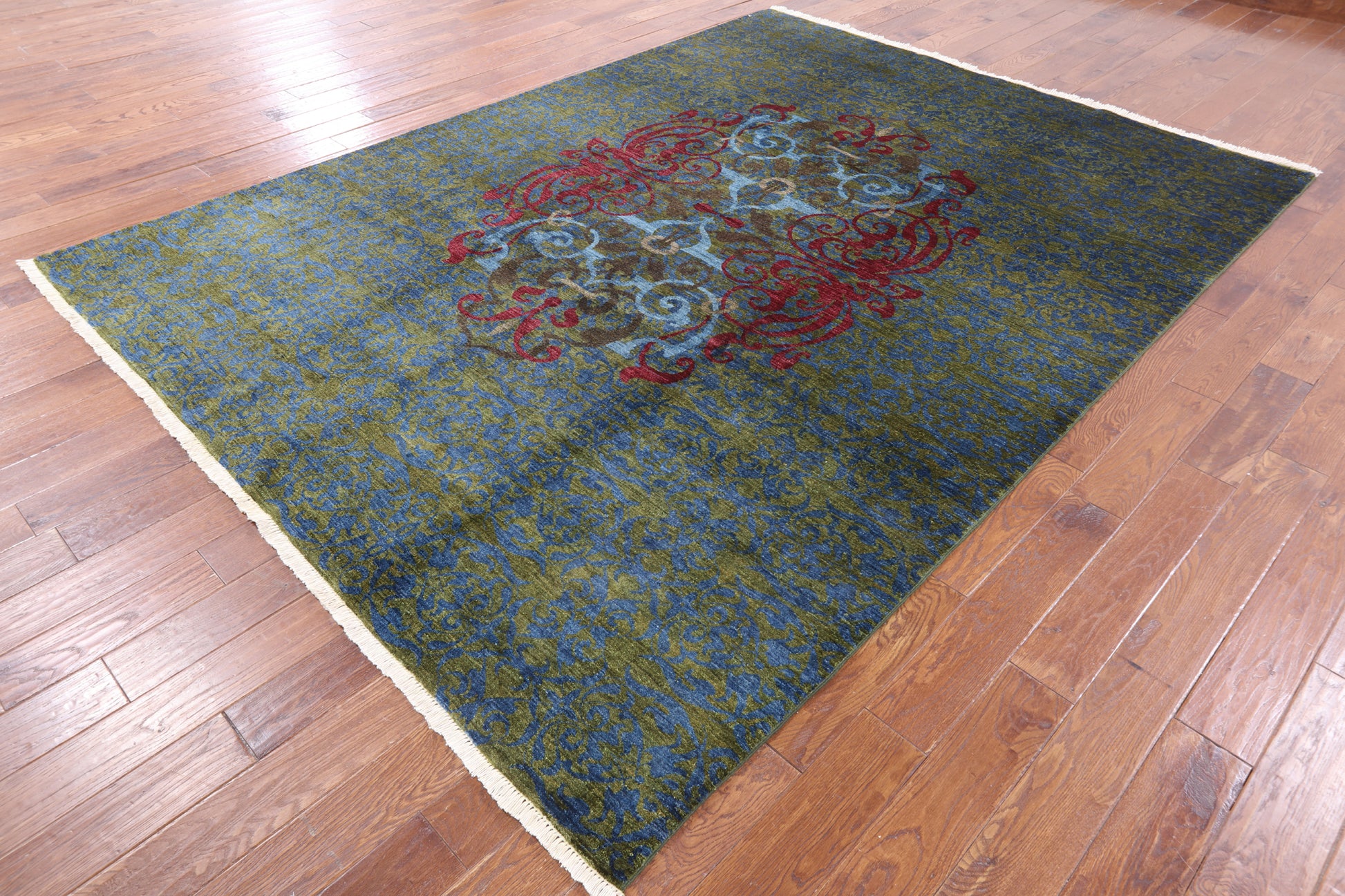 William Morris Handmade Wool Area Rug - 8' 1" X 10' 8" - Golden Nile