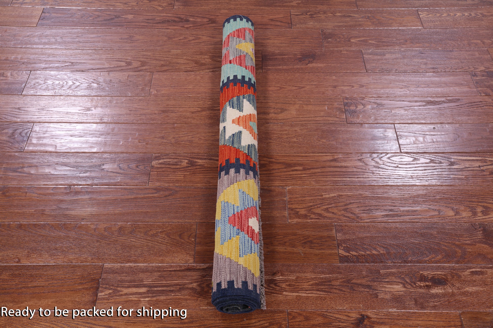 Reversible Kilim Flat Weave Wool On Wool Rug - 3' 7" X 6' 8" - Golden Nile