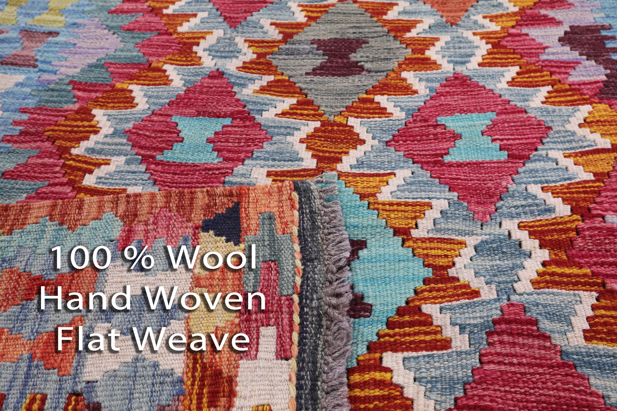 Reversible Kilim Flat Weave Wool On Wool Runner Rug - 3' 3" X 6' 9" - Golden Nile