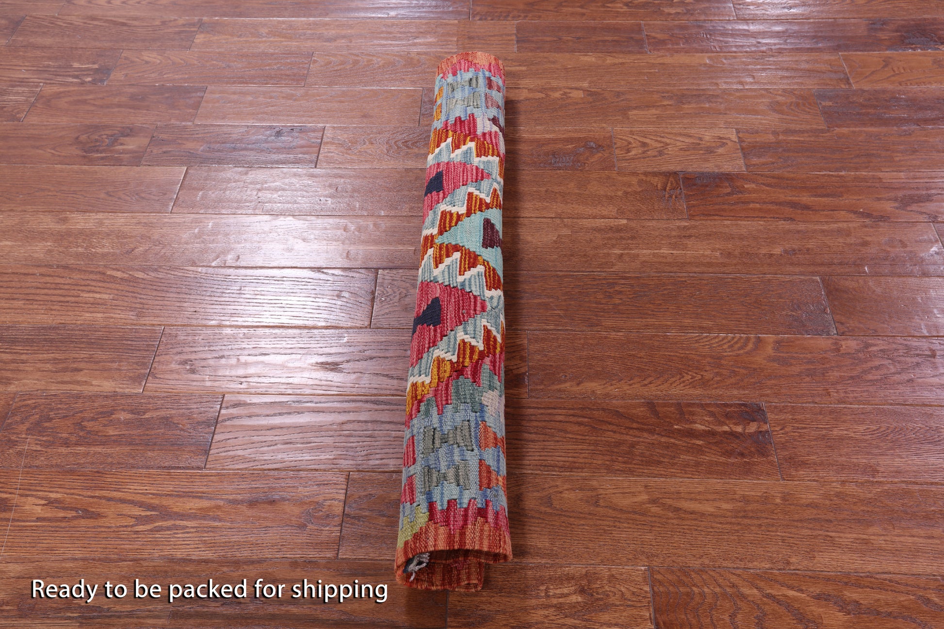 Reversible Kilim Flat Weave Wool On Wool Runner Rug - 3' 3" X 6' 9" - Golden Nile