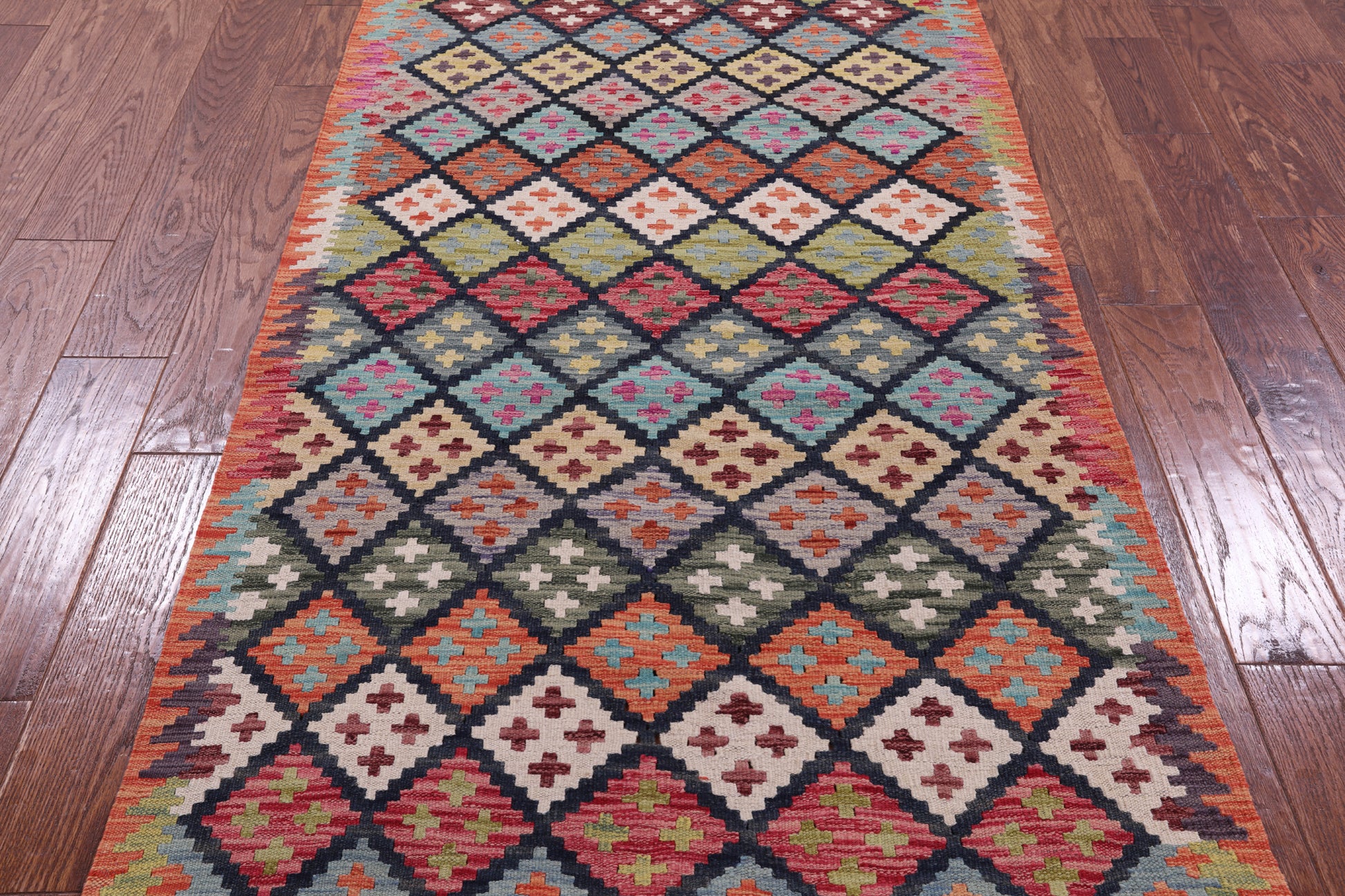 Reversible Kilim Flat Weave Wool On Wool Rug - 3' 5" X 6' 8" - Golden Nile