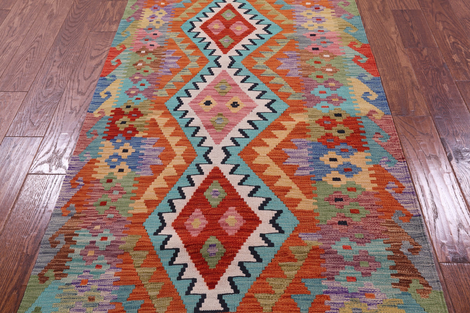 Reversible Kilim Flat Weave Wool On Wool Rug - 3' 4" X 6' 7" - Golden Nile