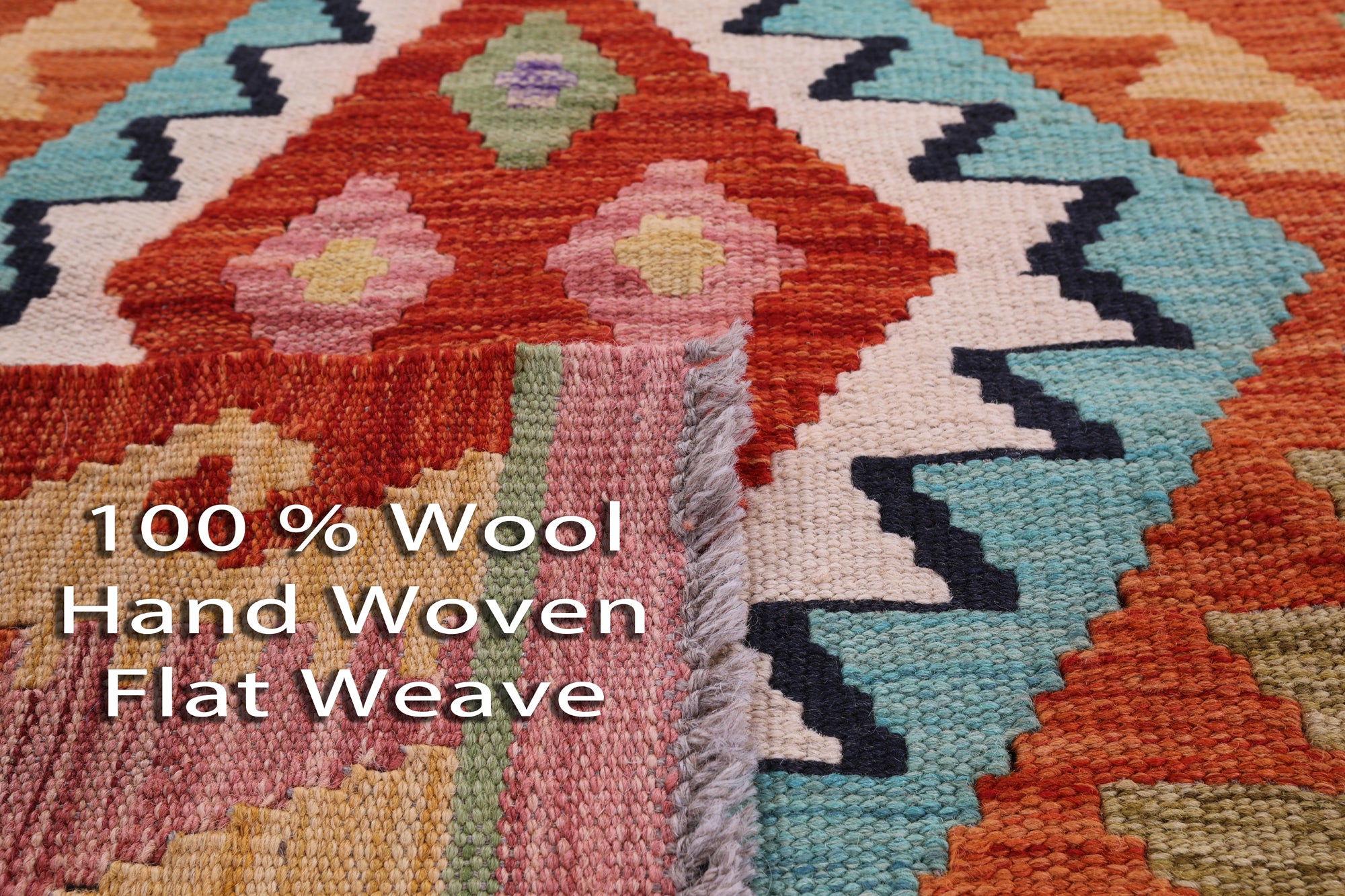 Reversible Kilim Flat Weave Wool On Wool Rug - 3' 4" X 6' 7" - Golden Nile