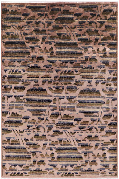William Morris Rose Garden Hand Knotted Wool Area Rug - 6' 1" X 9' 0" - Golden Nile