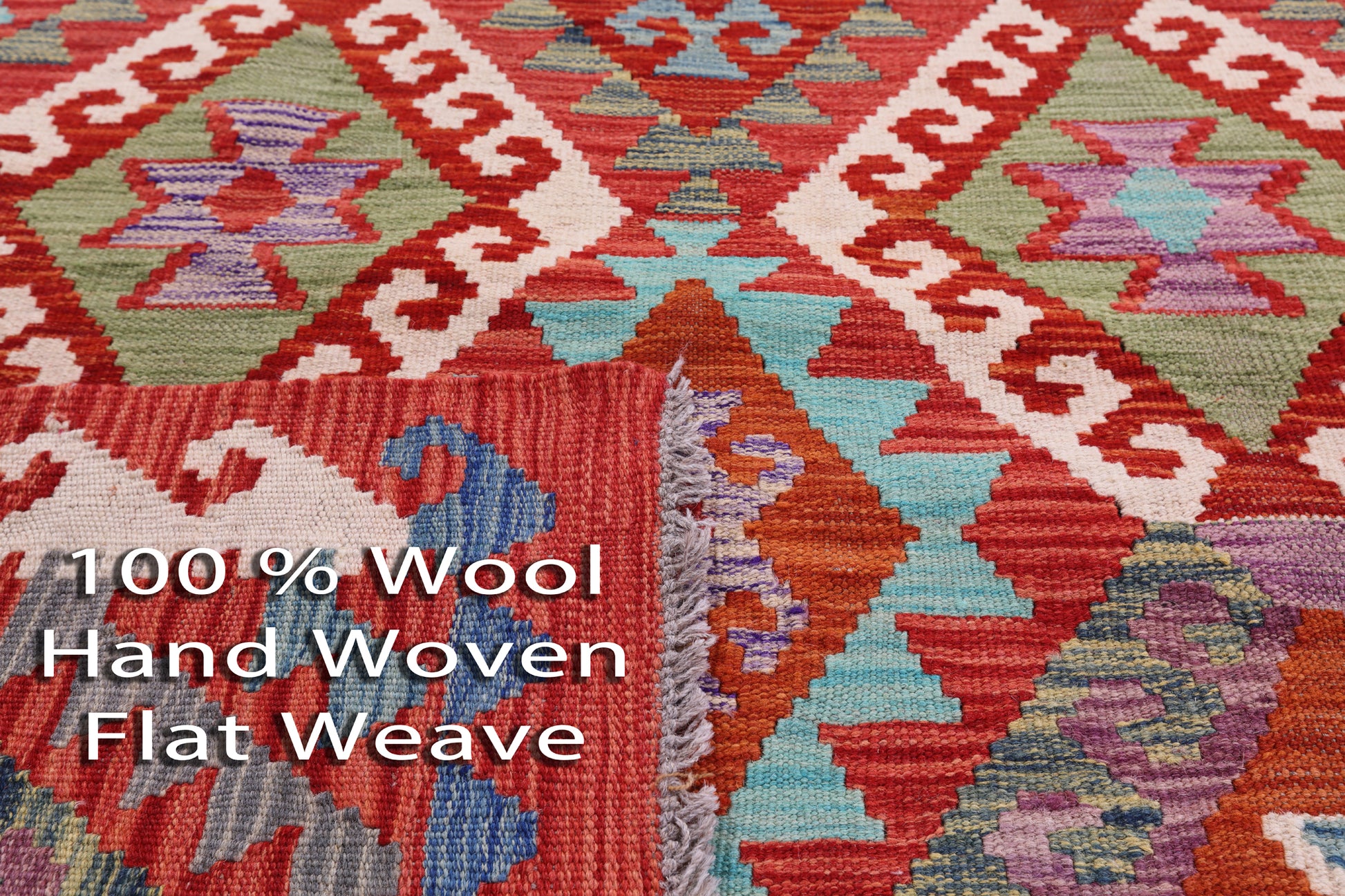 Reversible Kilim Flat Weave Wool On Wool Runner Rug - 3' 3" X 6' 5" - Golden Nile