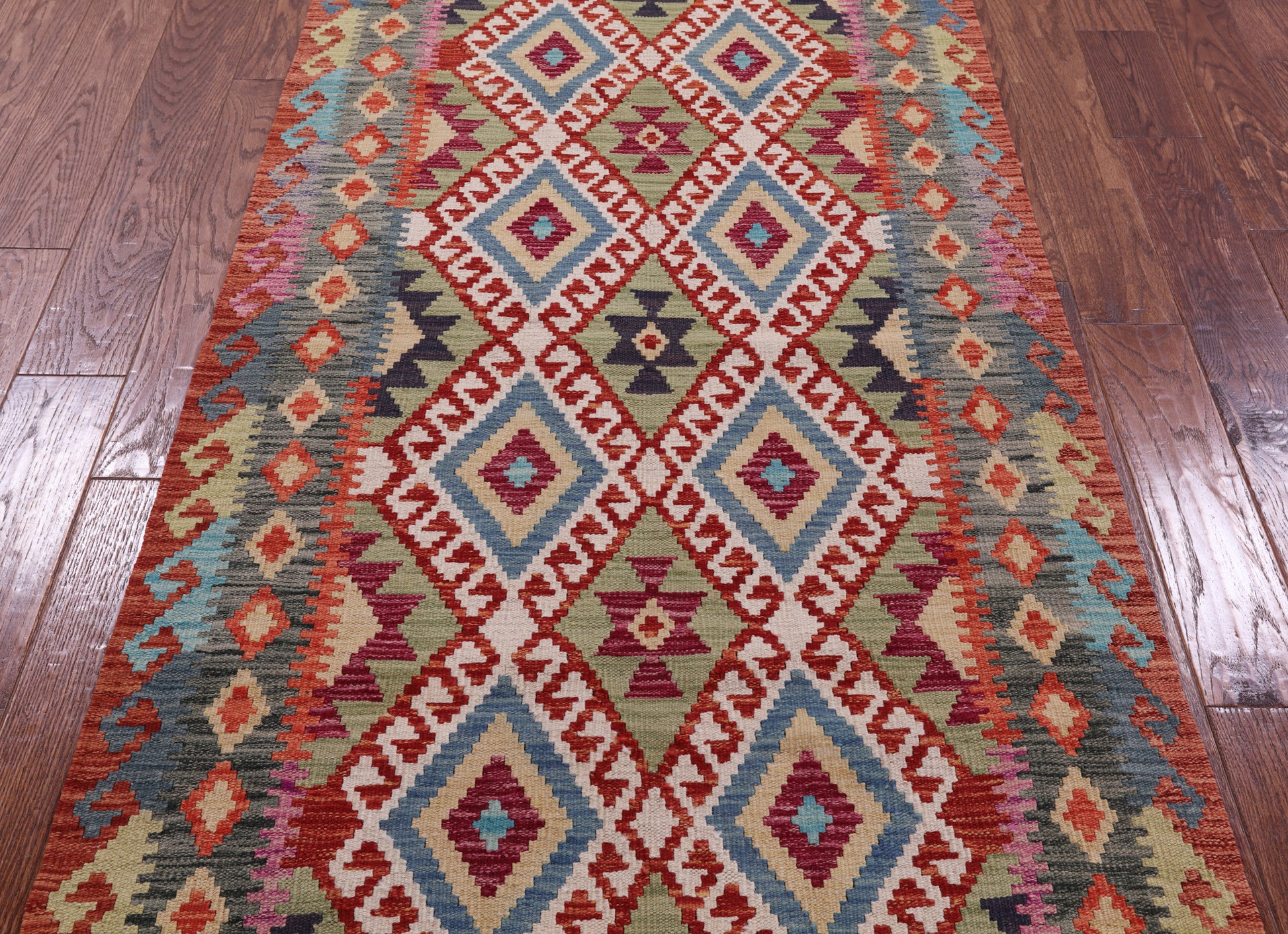 Reversible Kilim Flat Weave Wool On Wool Rug - 3' 5" X 6' 8" - Golden Nile