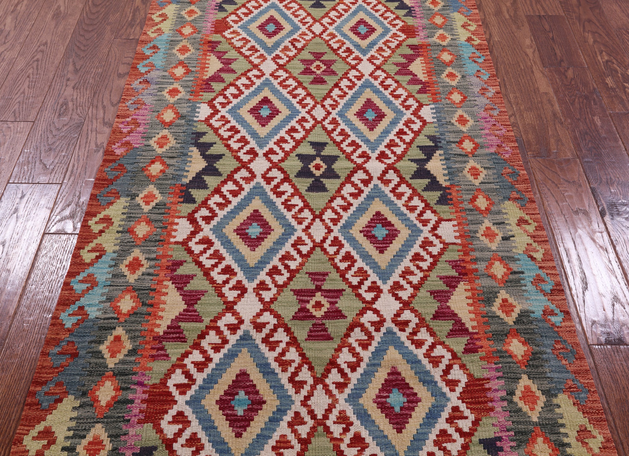 Reversible Kilim Flat Weave Wool On Wool Rug - 3' 5" X 6' 8" - Golden Nile