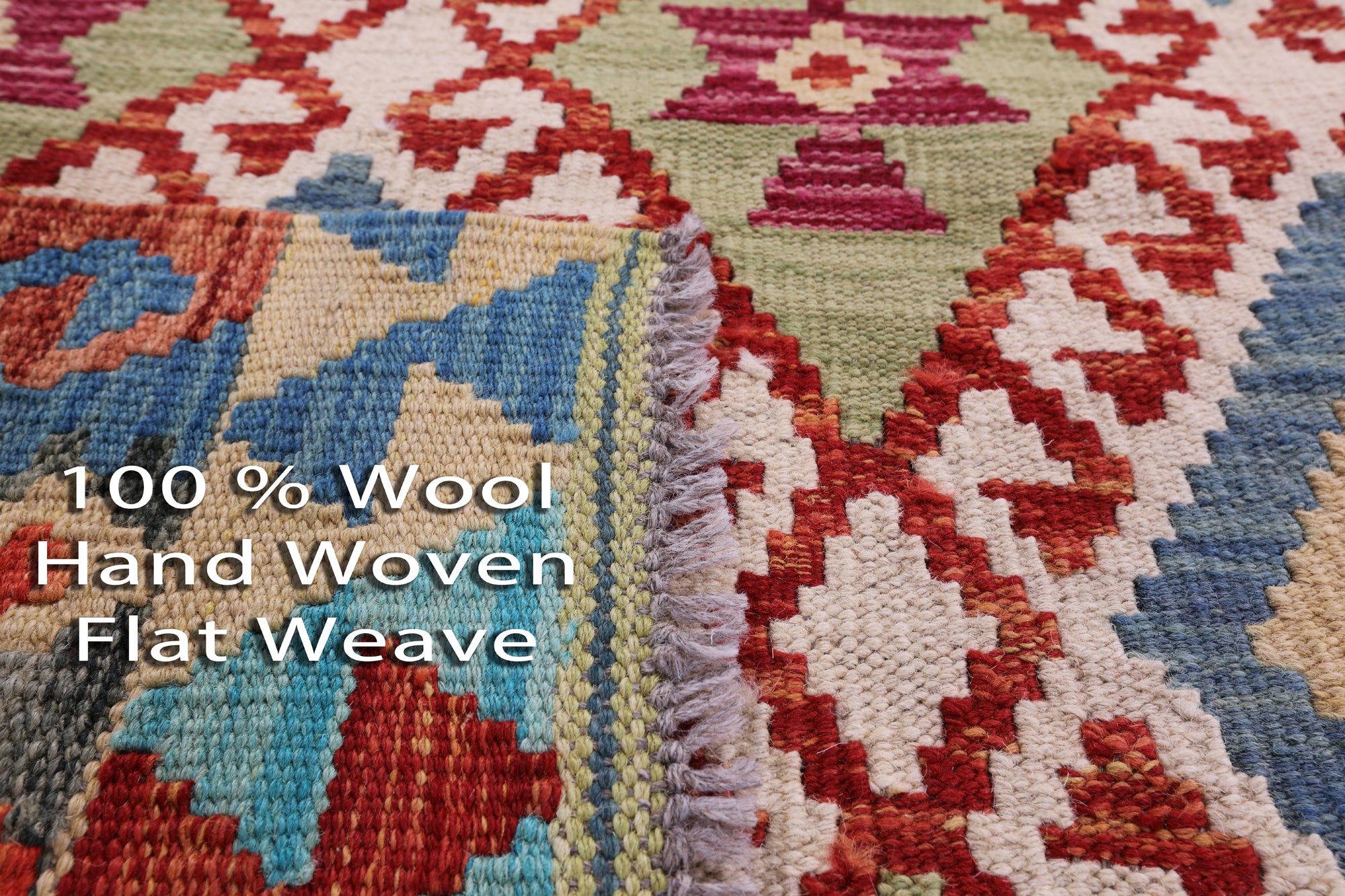 Reversible Kilim Flat Weave Wool On Wool Rug - 3' 5" X 6' 8" - Golden Nile