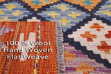 Reversible Kilim Flat Weave Wool On Wool Runner Rug - 3' 3" X 6' 10" - Golden Nile