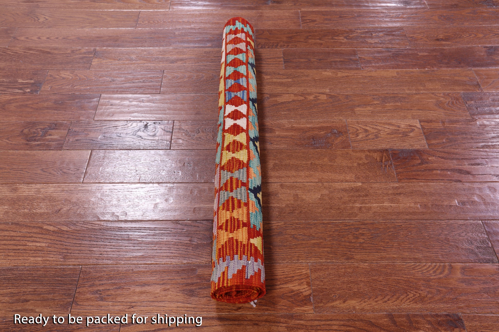 Reversible Kilim Flat Weave Wool On Wool Runner Rug - 3' 4" X 6' 10" - Golden Nile