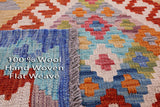 Reversible Kilim Flat Weave Wool On Wool Rug - 4' 3" X 5' 6" - Golden Nile