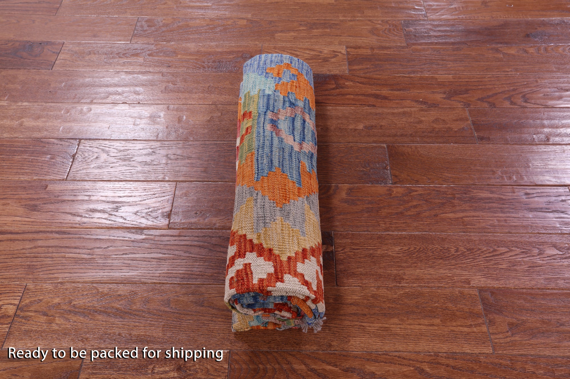 Reversible Kilim Flat Weave Wool On Wool Rug - 4' 3" X 5' 6" - Golden Nile