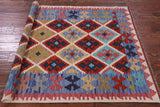 Reversible Kilim Flat Weave Wool On Wool Rug - 4' 5" X 6' 1" - Golden Nile