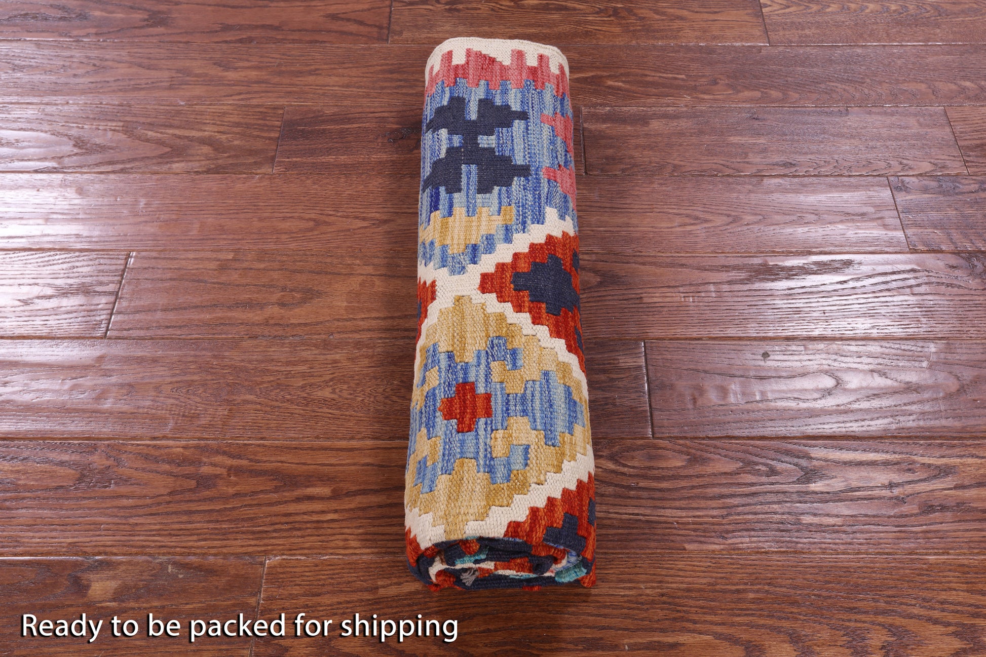 Reversible Kilim Flat Weave Wool On Wool Rug - 4' 5" X 6' 1" - Golden Nile