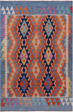 Reversible Kilim Flat Weave Wool On Wool Rug - 4' 4" X 6' 4" - Golden Nile