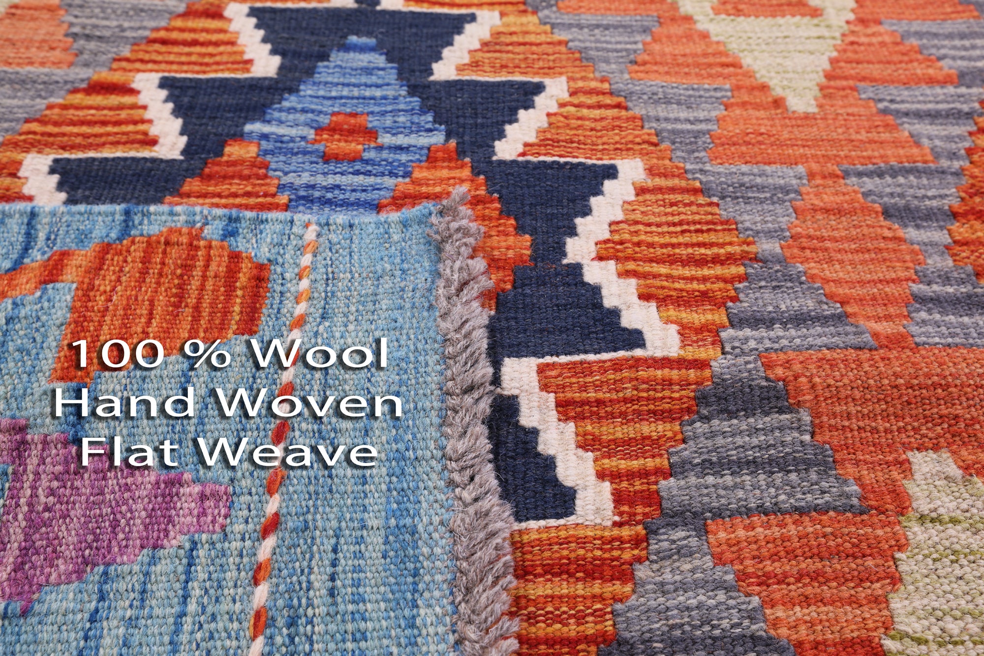 Reversible Kilim Flat Weave Wool On Wool Rug - 4' 4" X 6' 4" - Golden Nile