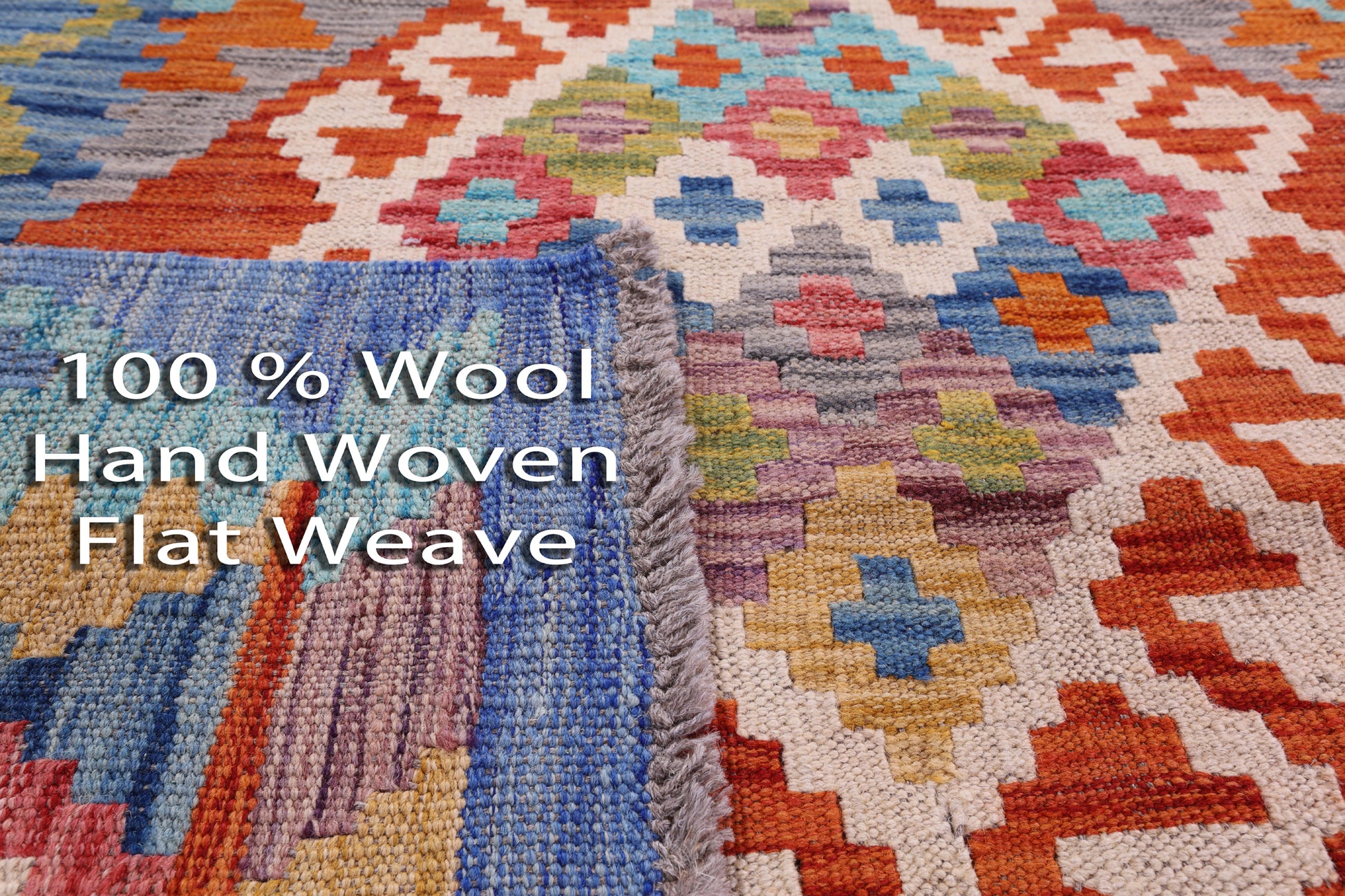 Reversible Kilim Flat Weave Wool On Wool Rug - 4' 1" X 5' 8" - Golden Nile