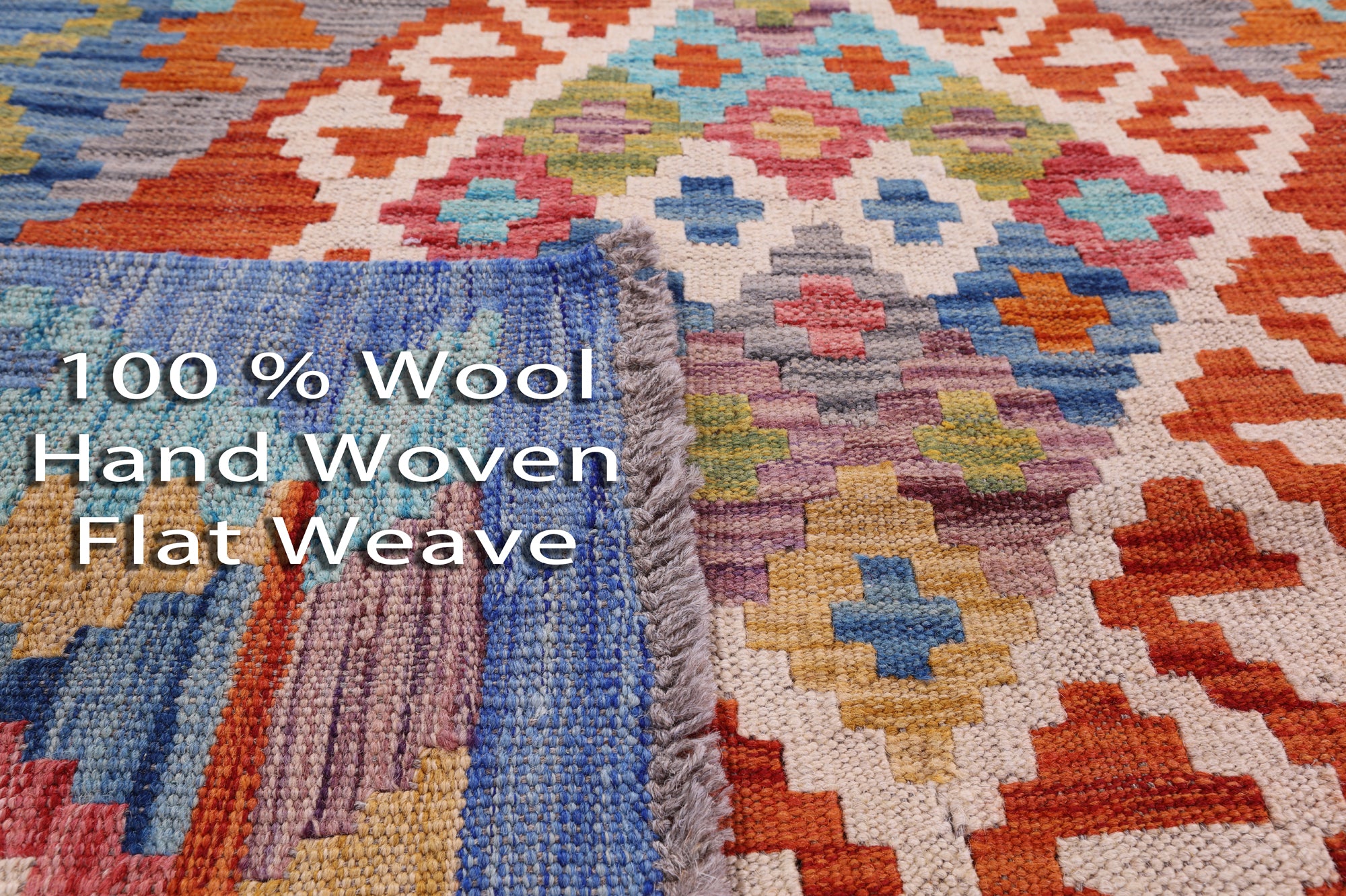 Reversible Kilim Flat Weave Wool On Wool Rug - 4' 1" X 5' 8" - Golden Nile