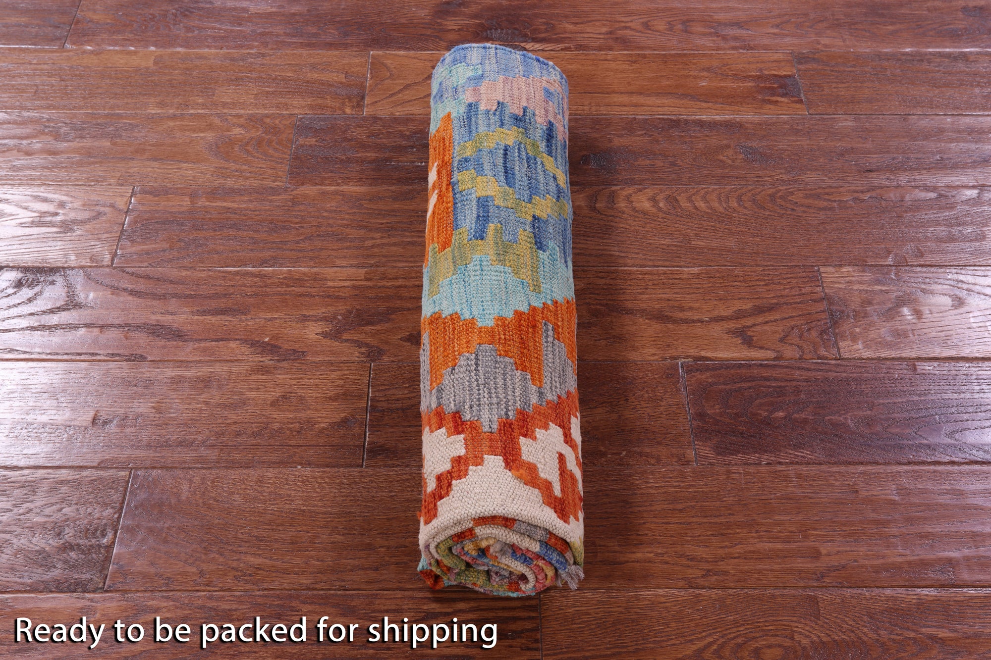 Reversible Kilim Flat Weave Wool On Wool Rug - 4' 1" X 5' 8" - Golden Nile