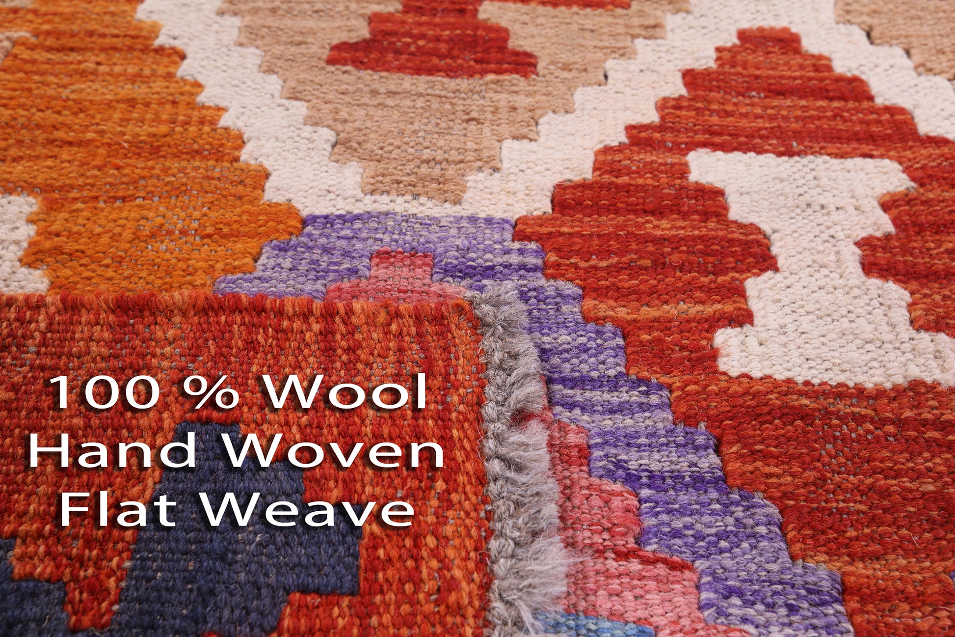 Reversible Kilim Flat Weave Wool On Wool Rug - 3' 10" X 5' 5" - Golden Nile