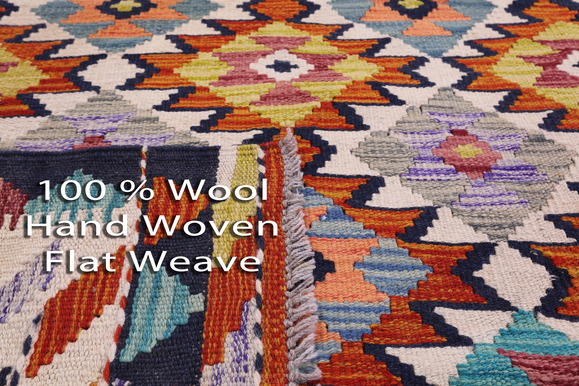 Reversible Kilim Flat Weave Wool On Wool Rug - 4' 1" X 5' 10" - Golden Nile