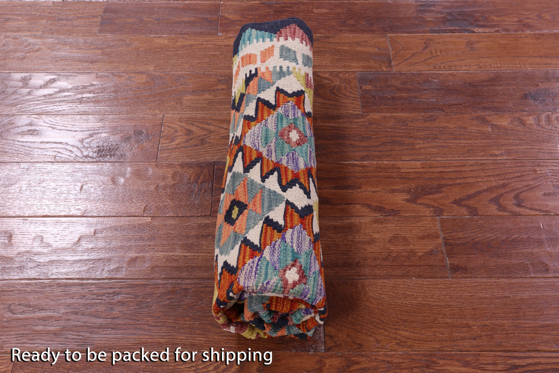 Reversible Kilim Flat Weave Wool On Wool Rug - 4' 1" X 5' 10" - Golden Nile