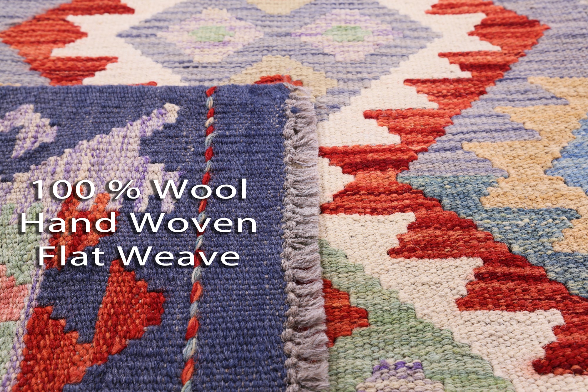 Reversible Kilim Flat Weave Wool On Wool Rug - 3' 5" X 4' 9" - Golden Nile