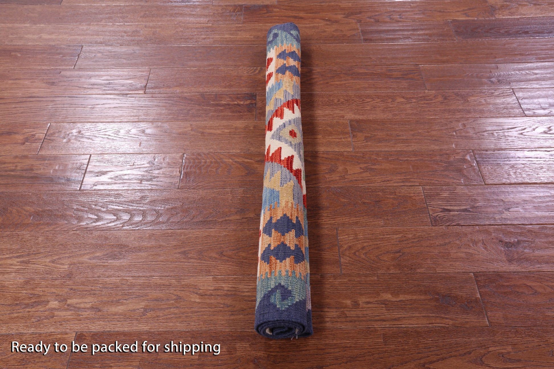 Reversible Kilim Flat Weave Wool On Wool Rug - 3' 5" X 4' 9" - Golden Nile