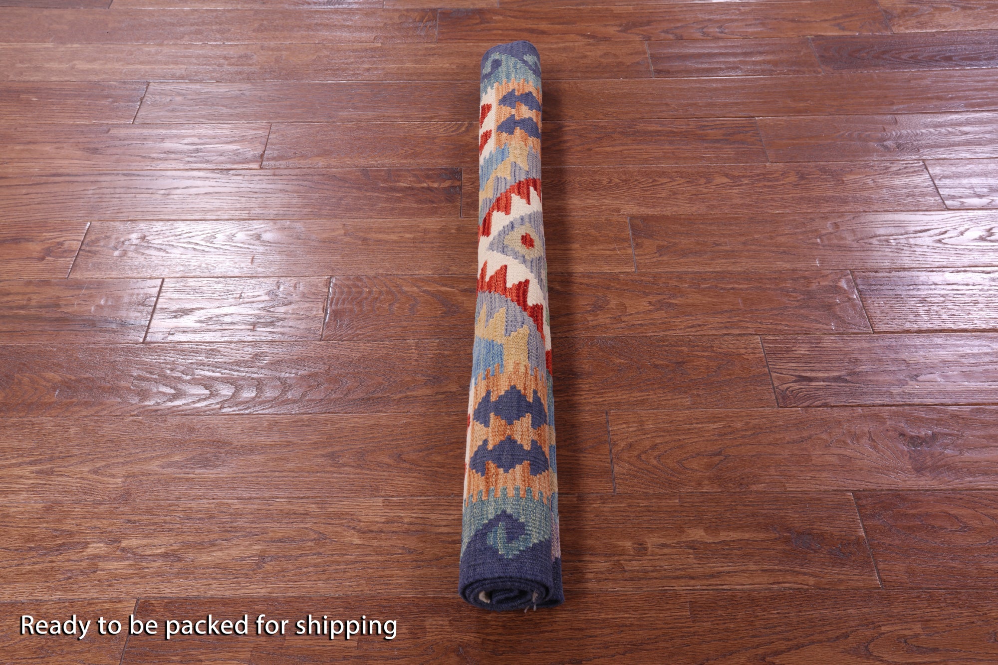Reversible Kilim Flat Weave Wool On Wool Rug - 3' 5" X 4' 9" - Golden Nile