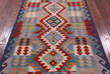 Reversible Kilim Flat Weave Wool On Wool Rug - 3' 5" X 4' 9" - Golden Nile