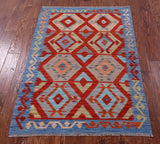 Reversible Kilim Flat Weave Wool On Wool Rug - 3' 3" X 4' 8" - Golden Nile