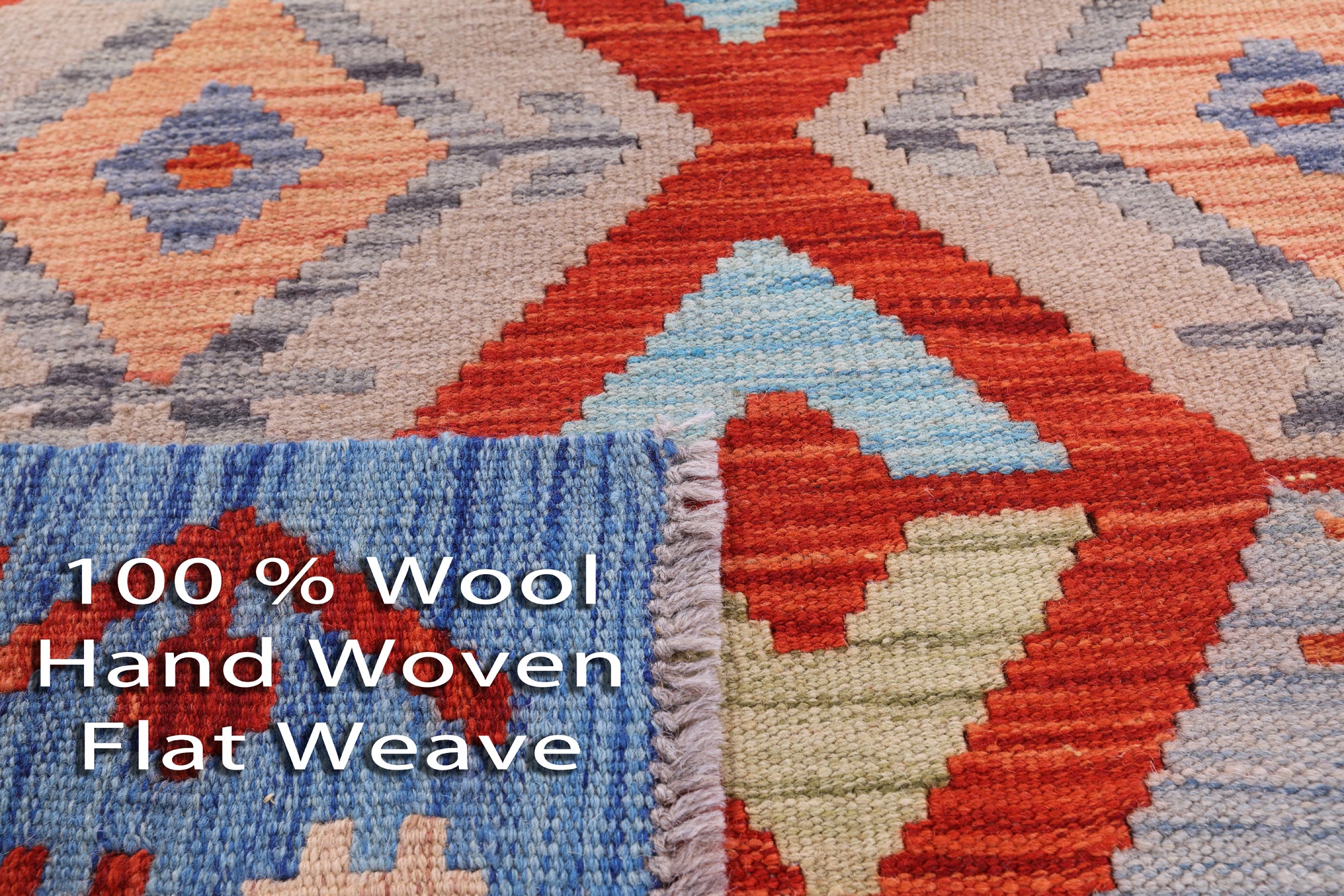 Reversible Kilim Flat Weave Wool On Wool Rug - 3' 3" X 4' 8" - Golden Nile