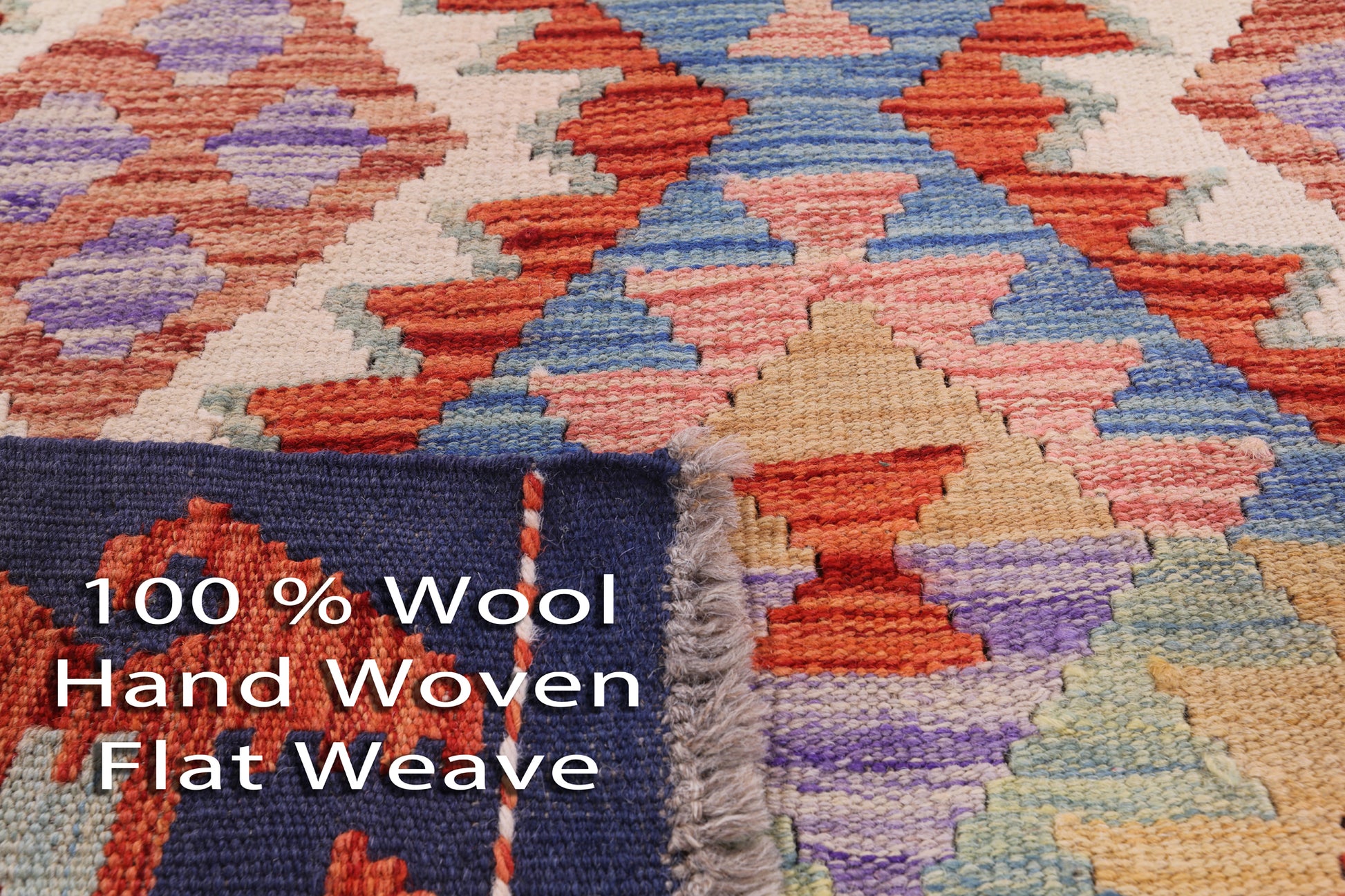 Reversible Kilim Flat Weave Wool On Wool Rug - 3' 8" X 5' 1" - Golden Nile