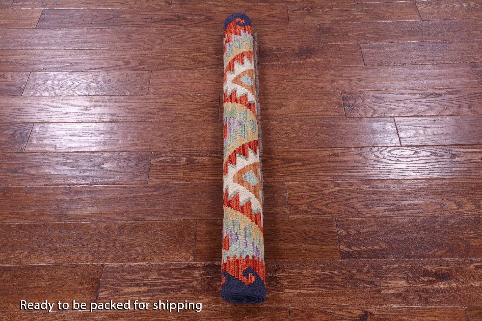 Reversible Kilim Flat Weave Wool On Wool Rug - 3' 8" X 5' 1" - Golden Nile