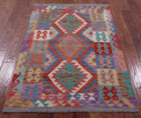 Reversible Kilim Flat Weave Wool On Wool Rug - 3' 3" X 4' 11" - Golden Nile