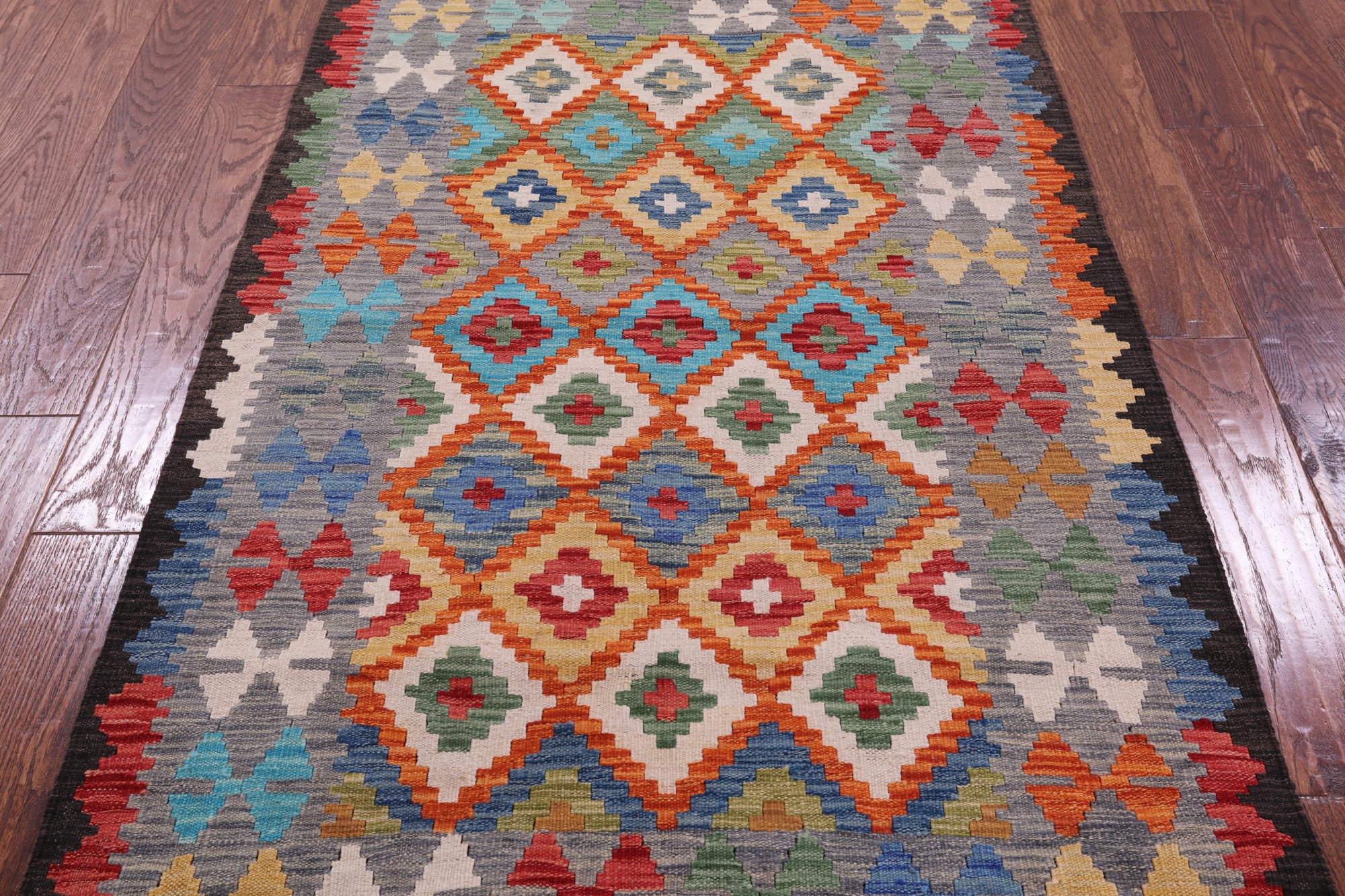 Reversible Kilim Flat Weave Wool On Wool Rug - 3' 5" X 5' 1" - Golden Nile