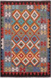 Reversible Kilim Flat Weave Wool On Wool Rug - 3' 5" X 5' 1" - Golden Nile