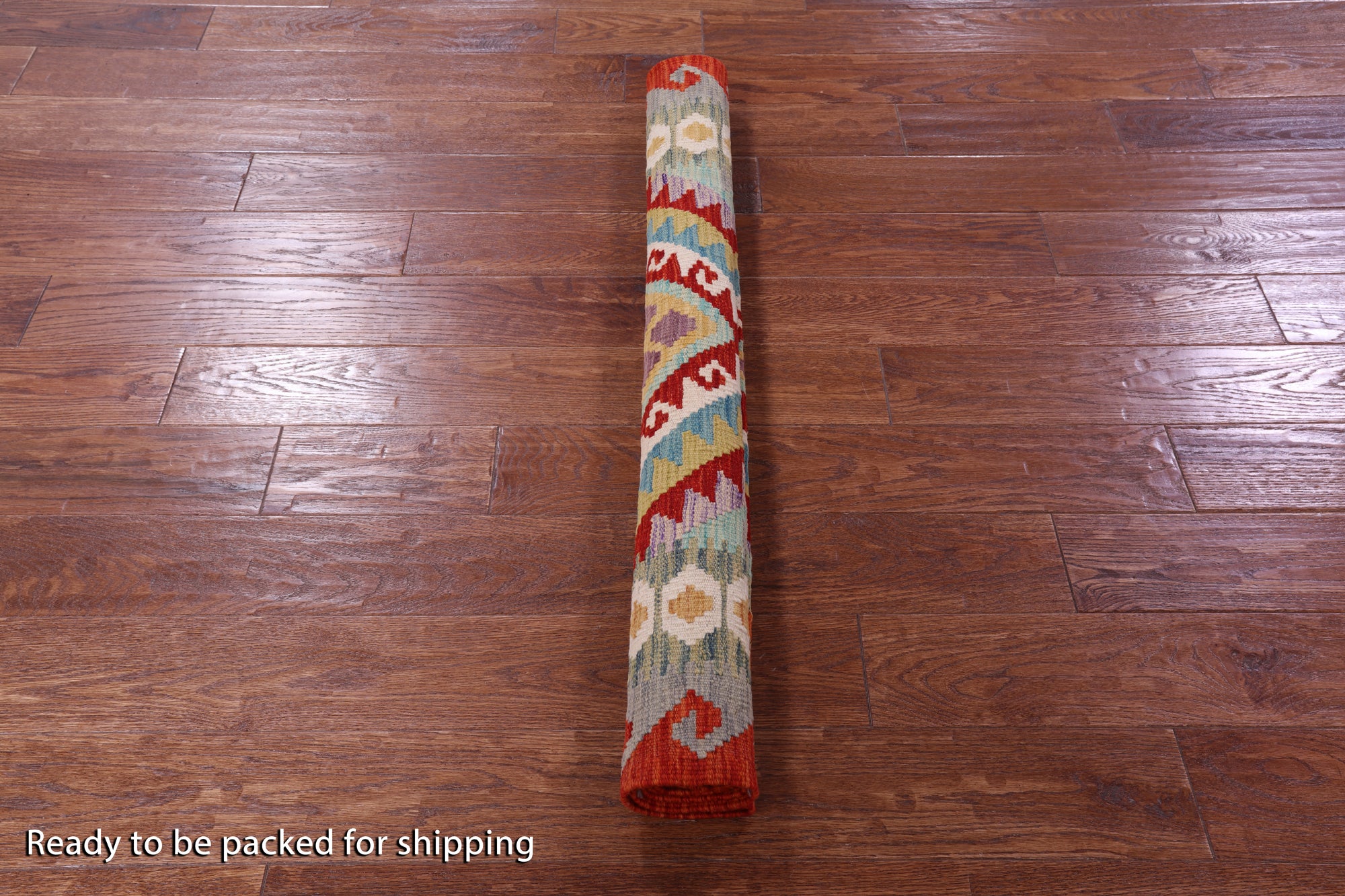 Reversible Kilim Flat Weave Wool On Wool Rug - 3' 7" X 4' 10" - Golden Nile
