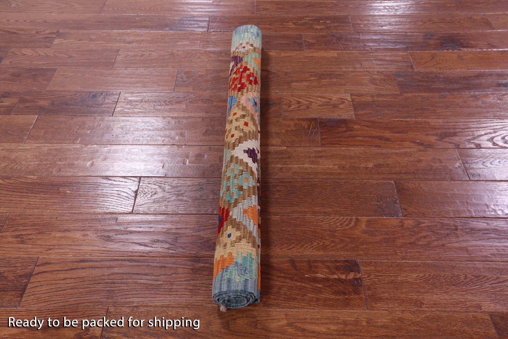 Reversible Kilim Flat Weave Wool On Wool Rug - 3' 5" X 4' 10" - Golden Nile