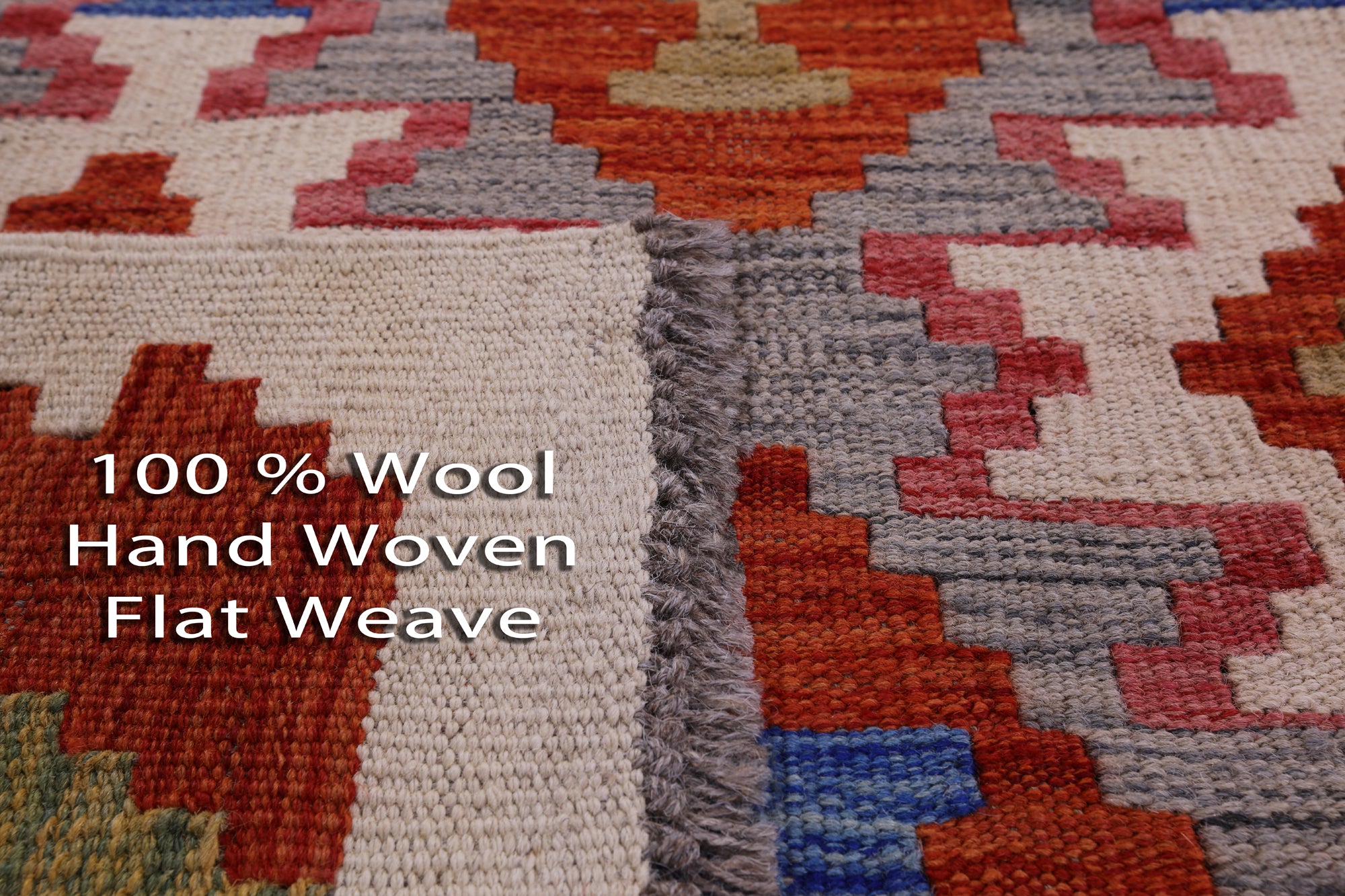 Reversible Kilim Flat Weave Wool On Wool Rug - 3' 2" X 4' 9" - Golden Nile
