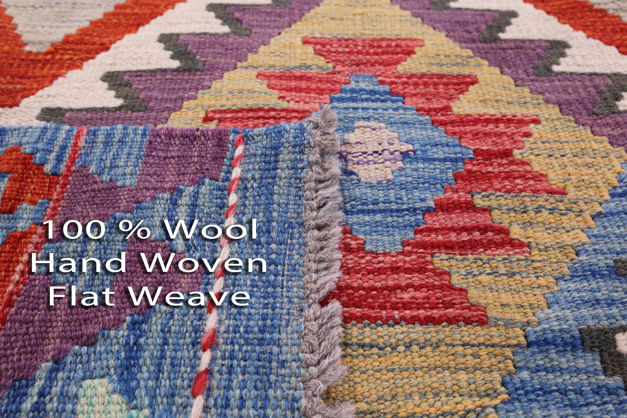 Reversible Kilim Flat Weave Wool On Wool Rug - 3' 5" X 5' 0" - Golden Nile