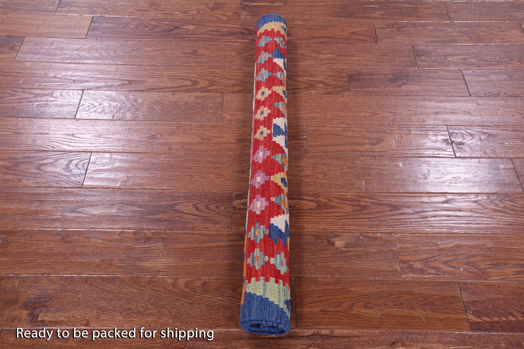 Reversible Kilim Flat Weave Wool On Wool Rug - 3' 6" X 4' 9" - Golden Nile
