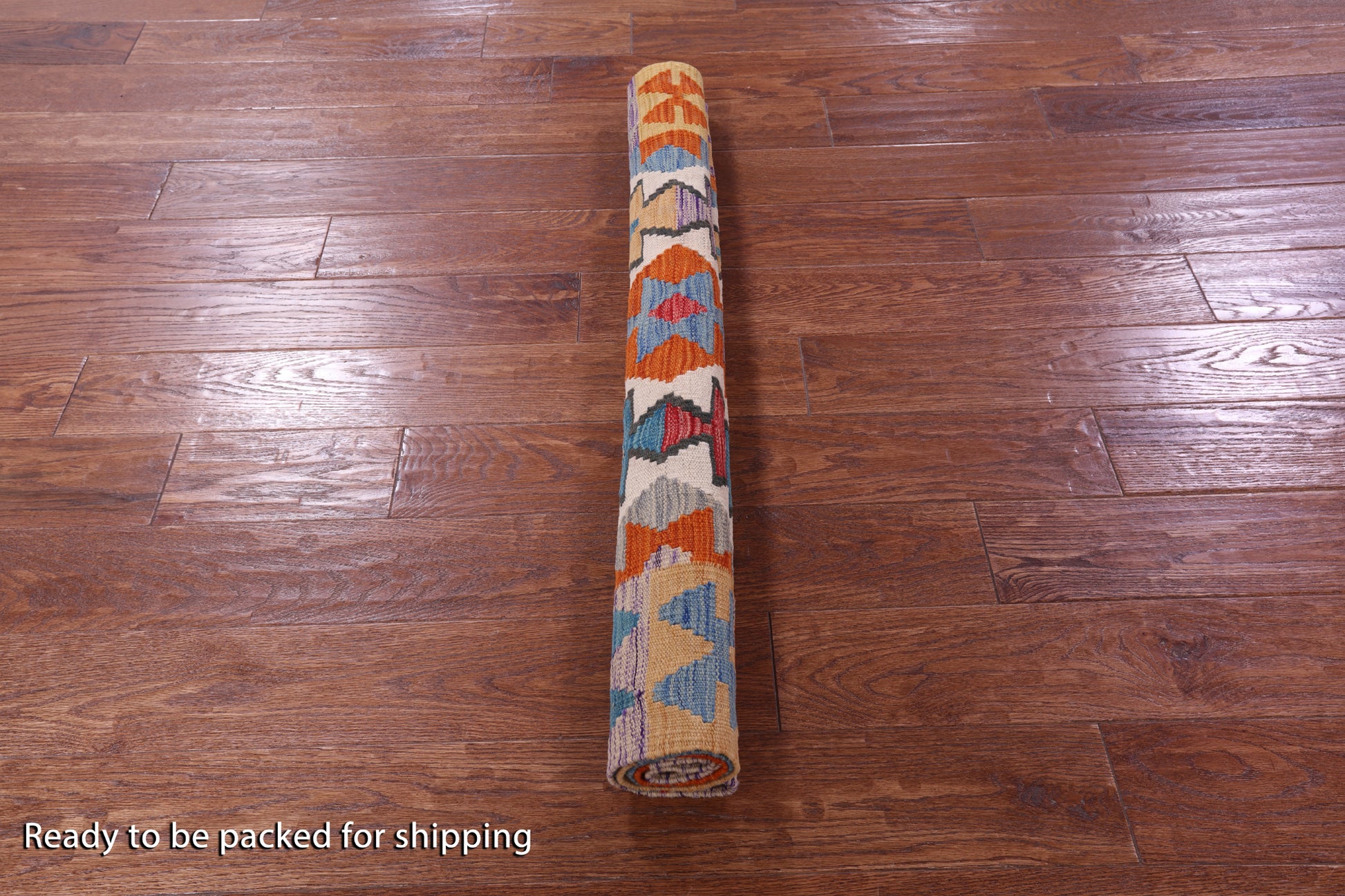 Reversible Kilim Flat Weave Wool On Wool Rug - 3' 5" X 4' 9" - Golden Nile