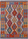 Reversible Kilim Flat Weave Wool On Wool Rug - 3' 5" X 4' 9" - Golden Nile