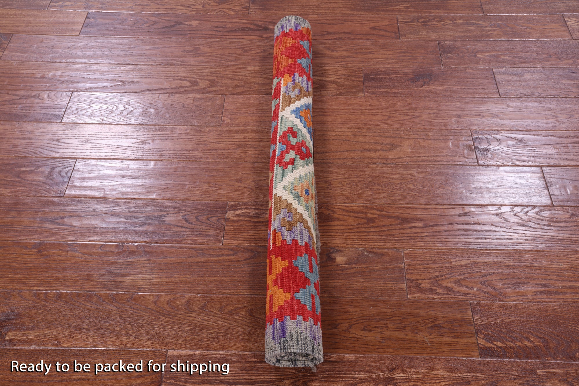 Reversible Kilim Flat Weave Wool On Wool Rug - 3' 4" X 4' 9" - Golden Nile