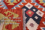 Reversible Kilim Flat Weave Wool On Wool Rug - 3' 7" X 5' 2" - Golden Nile