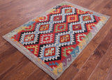 Reversible Kilim Flat Weave Wool On Wool Rug - 3' 5" X 5' 1" - Golden Nile