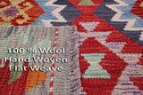 Reversible Kilim Flat Weave Wool On Wool Rug - 3' 5" X 5' 1" - Golden Nile