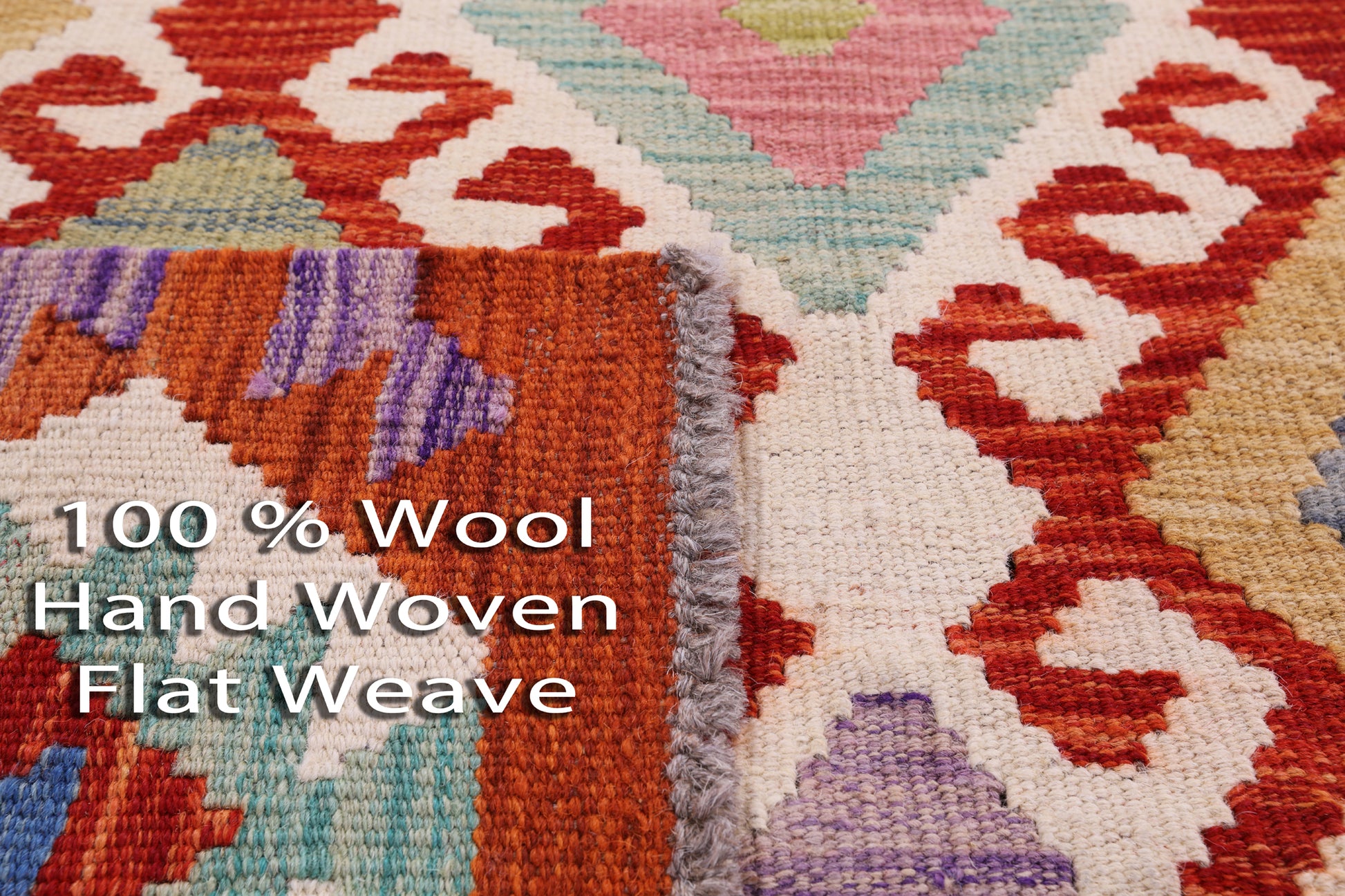 Reversible Kilim Flat Weave Wool On Wool Rug - 3' 6" X 4' 10" - Golden Nile