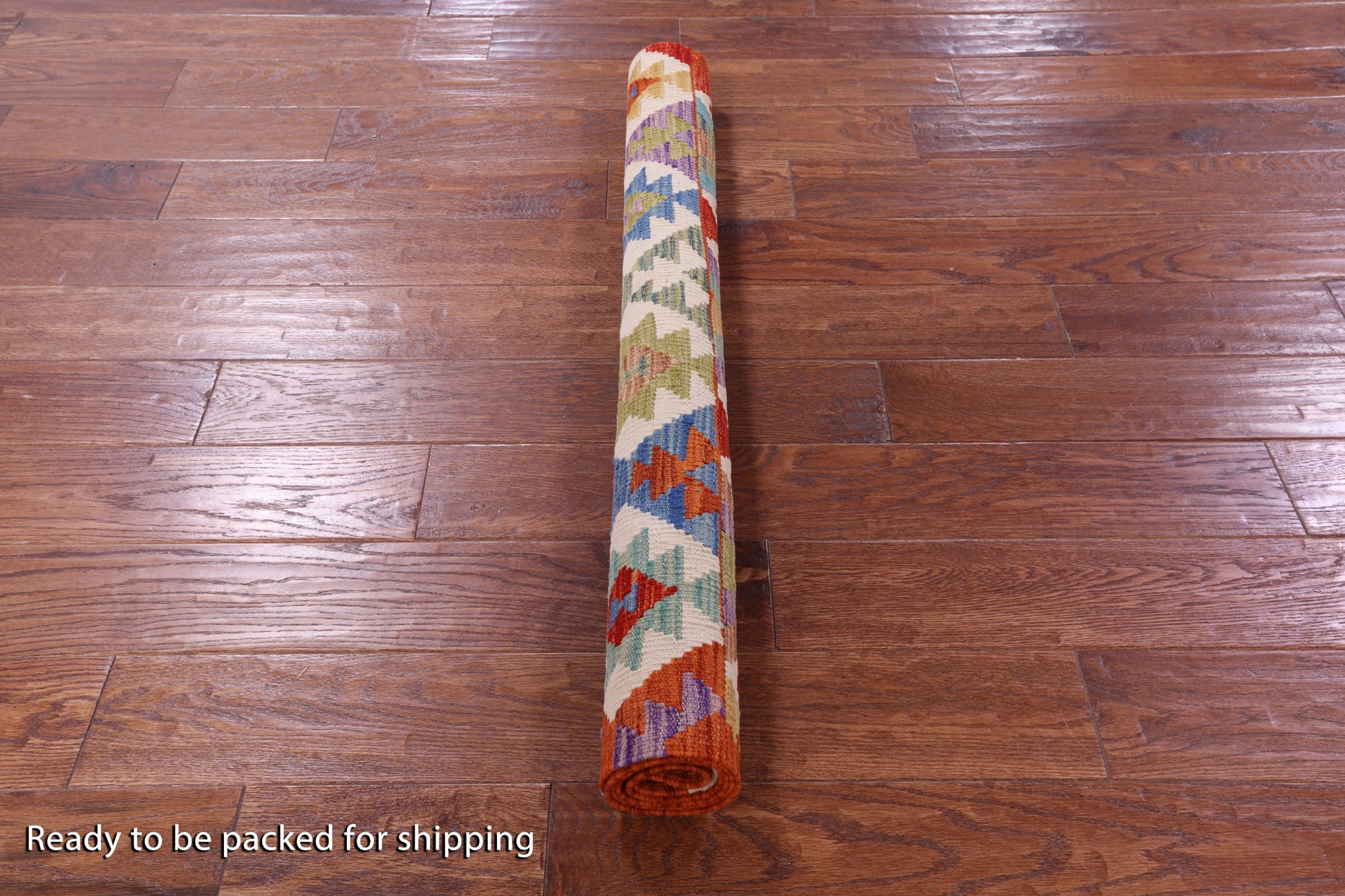 Reversible Kilim Flat Weave Wool On Wool Rug - 3' 6" X 4' 10" - Golden Nile